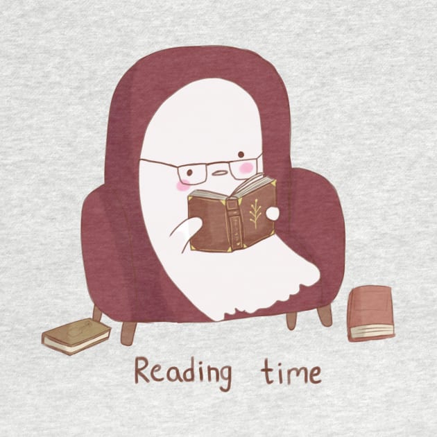 Cute ghost reading by Mayarart